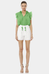 Aphrodite Mint Green Deep V-Neck Top