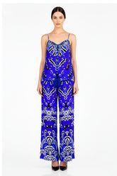 Annabella Butterfly-Print Wide Leg Pants