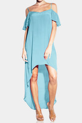 Aqua Blue Open Back Dress
