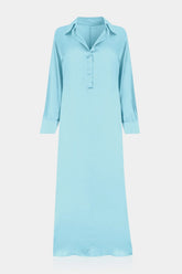 Aqua Blue Shirt Dress Womens